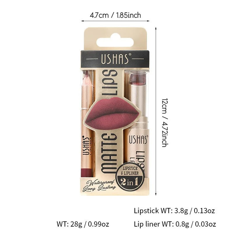 USHAS 12 Color Lip Liner LIPSTICK Set